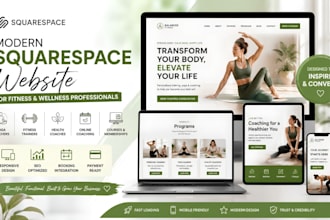 build modern squarespace website for fitness trainer yoga teacher health coaches