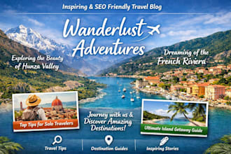 craft SEO optimized inspirational travel blogs friendly and tour articles
