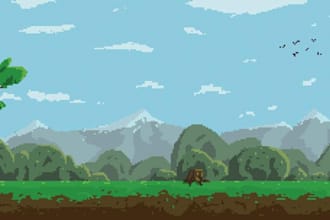 create 8bit 16bit pixel art background landscape scenery wallpaper environment