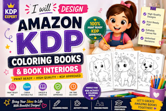 create amazon KDP coloring books, activities ,book interiors