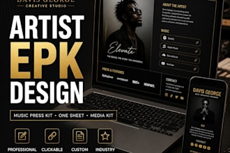 design artist epk music press kit one sheet and clickable media kit