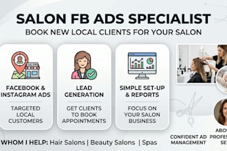 setup salon fb ads for hair salon, beauty salon and spa marketing