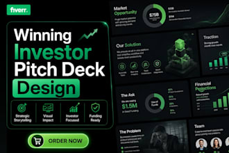 design a modern investor winning pitch deck for startups and saas