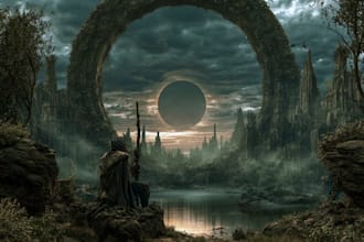design a dreamy surreal or fantasy music album cover