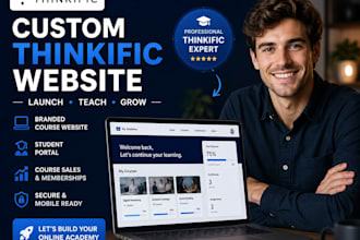 build a custom thinkific website and branded online course platform