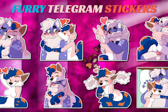 do animated furry telegram stickers discord emotes nsfw furry sticker pack
