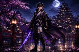 create anime character and anime art for your story