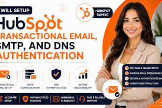setup hubspot transactional email, SMTP, and dns authentication