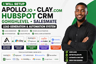 setup pipedrive apollo io clay hubspot salesmate CRM zapier workflow automation