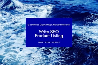 write and optimize SEO product listing copy for temu, ozon and shopify