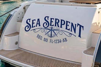 design custom boat name, yacht lettering, marine logo  vinyl decal for your
