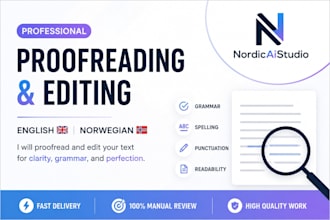 proofread and edit your english or norwegian text