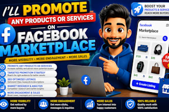 promote any products or services on facebook marketplace