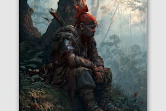 design a unique fantasy  custom illustration