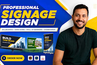 design billboard, yard sign, signage, signboard, vinyl banner and roll up banner