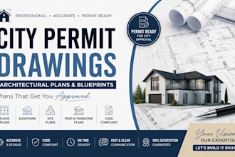 create city permit drawings, architectural plans and  blueprints