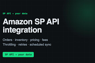 build an amazon sp API integration for orders inventory and pricing data