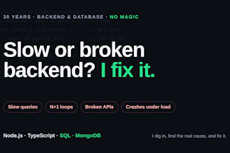 fix and optimize your slow or broken backend and database