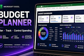 create a custom excel budget planner and budget tracker