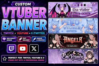 create a custom vtuber banner for twitch and x