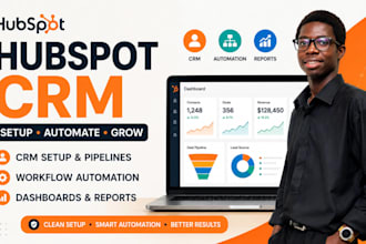 set up hubspot CRM with workflows, automation and reporting