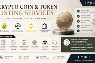 assist with crypto coin listing and token listing services