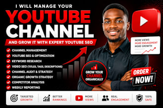 be your youtube SEO manager for channel growth and monetization