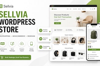 build wordpress woocommerce sellvia dropshipping store redesign sellvia website