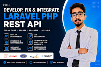 develop, fix, and integrate laravel PHP rest apis