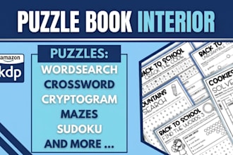 create your KDP puzzle book pages and cover
