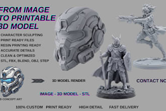 sculpt custom 3d figurine miniature helmet printable stl model image to 3d