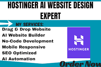 design hostinger drag and drop website ai no code  website setup ai automation