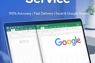 do data entry, excel and google sheets work