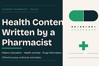 write patient education and health content as a licensed pharmacist