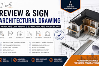 review sign architectural drawing mep plan city permit 2d floor plan house plans