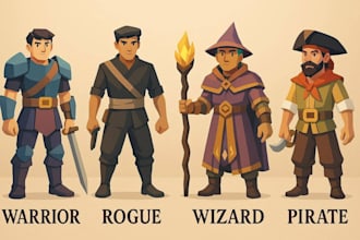 model 3d low poly character, rigging for game asset, animation, and others