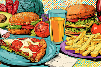 food pop art of your food pop art