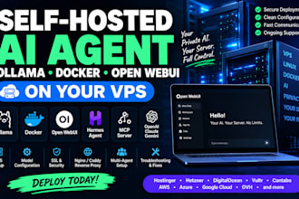 setup self hosted ai agent, ollama, docker and open webui on vps