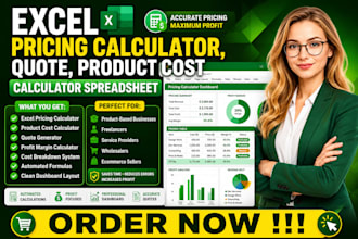 excel pricing calculator, quote, product cost calculator spreadsheet