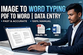do image to word typing, PDF to word, and manual data entry