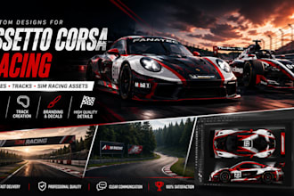 create custom assetto corsa, iracing liveries and race track