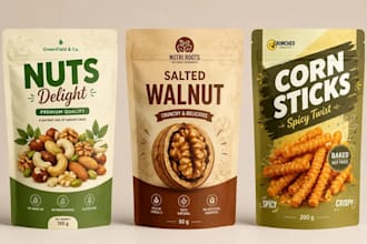 design food packaging, food label, design food packaging bag, pouch design