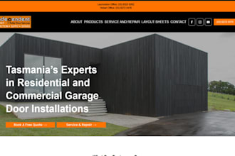 design garage door website repair installation emergency booking website