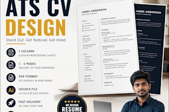 design a professional ats friendly 1 column resume or CV