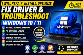 repair, install, optimize, fix drivers, and troubleshoot windows 10 11 PC laptop