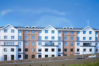 transform your old apartment building to new apartment rendering,driveway design