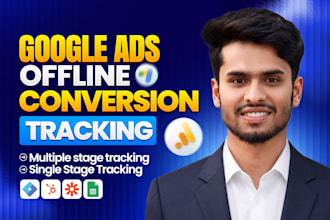 setup google ads offline conversion tracking via zapier hubspot and CRM sheet