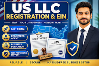 register your US llc, obtain ein, and provide registered agent support