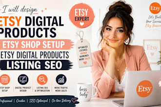 design etsy digital products etsy shop setup etsy store setup SEO listing