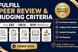 fulfil peer review and judging criteria for eb1, eb1a, or niw petitions